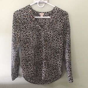 J. Crew Factory Leopard Blouse